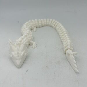 3D Articulated Dragon White Fidget Toys Home Office Decor  15 "